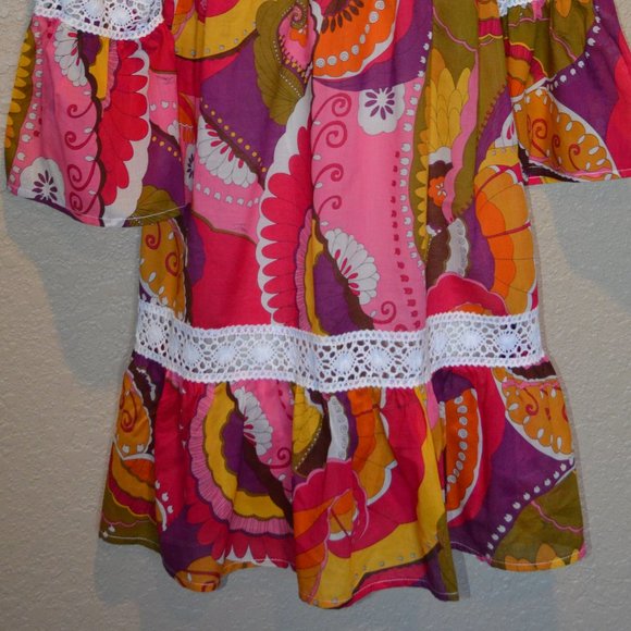 Sz XS Trina Turk Pink Retro Floral Beach Coverup - Picture 5 of 15
